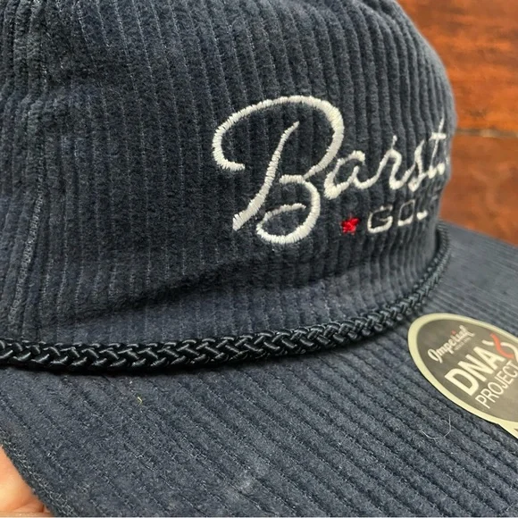 Blue Ribbed Corded Barstool Golf Adjustable Strap/Buckle Cap - Picture 4 of 11